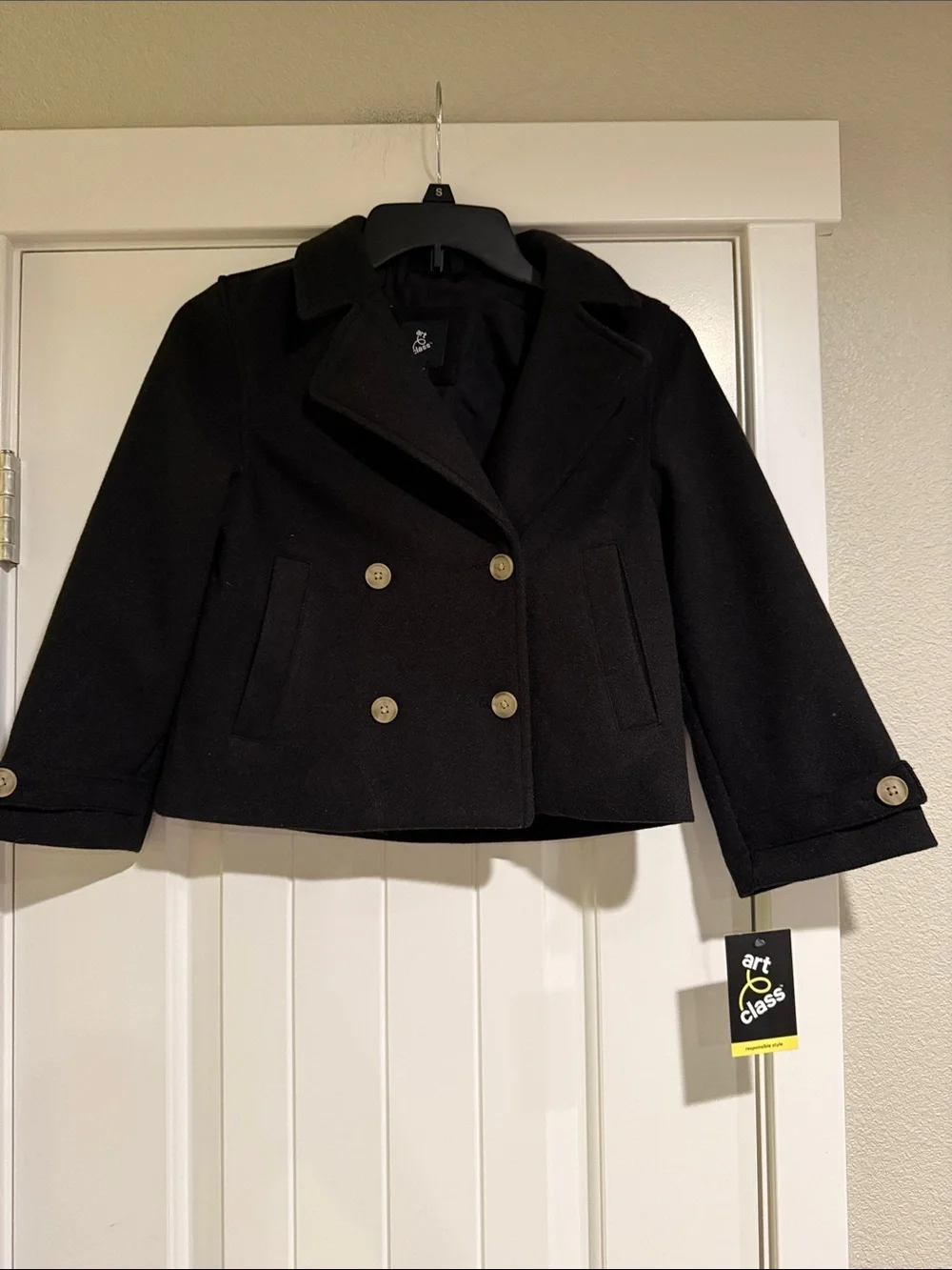 art class Black Pea Coat